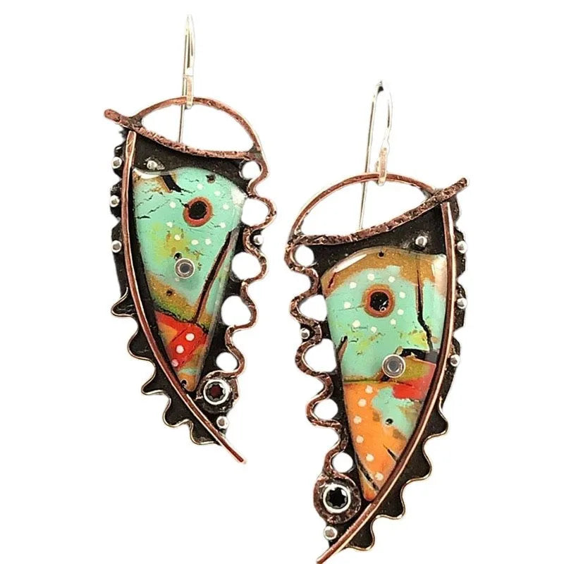Pendientes estilo pintura retro