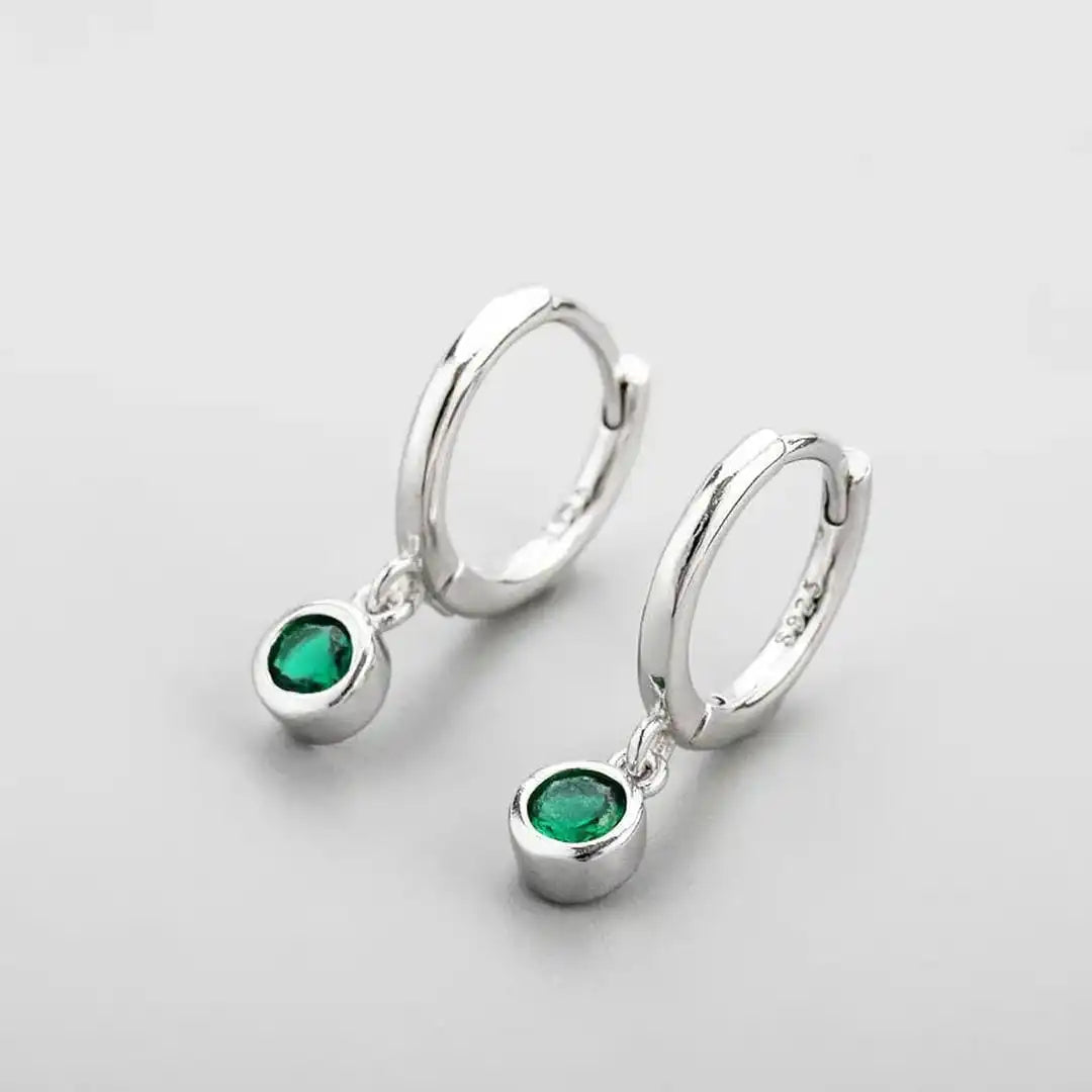 Pendientes de circonita verde brillante