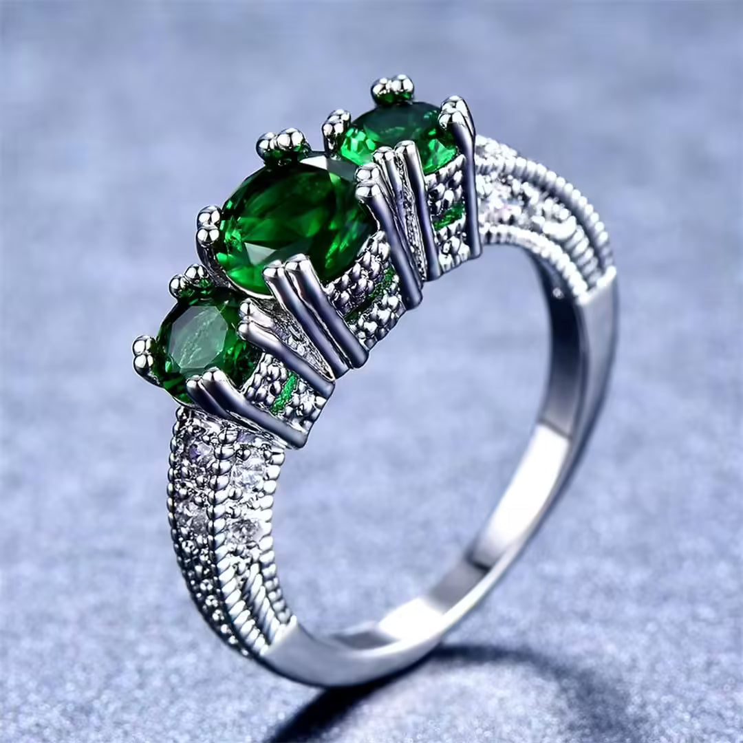 Anillo Esmeralda Escultórico