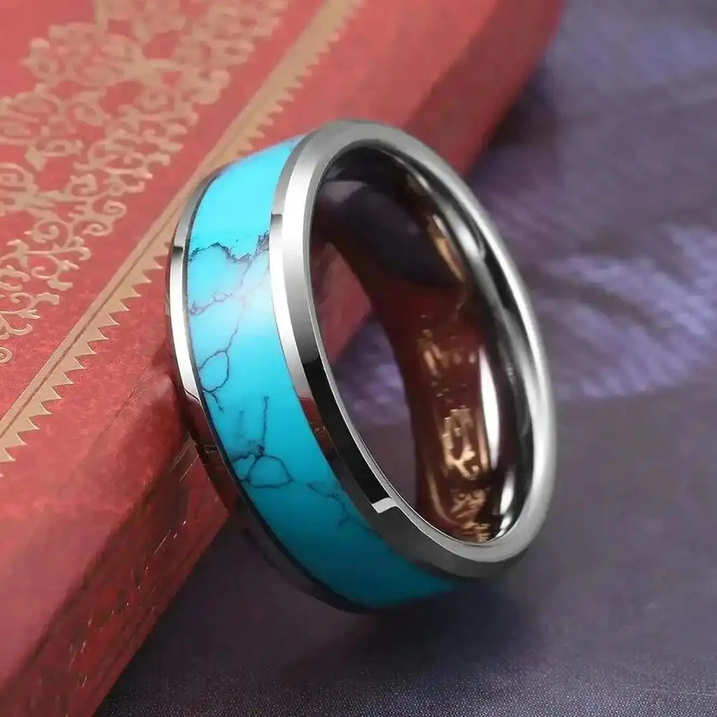Anillo de Plata con Turquesa Incrustada