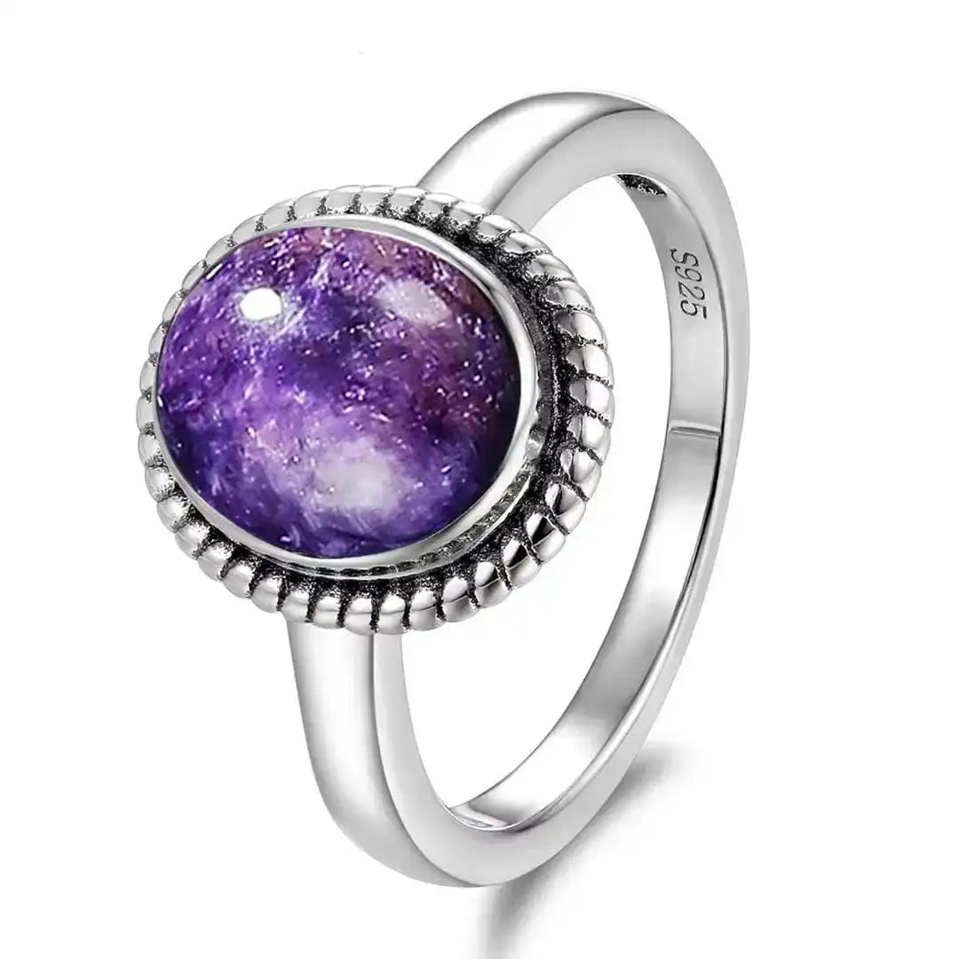 Anillo Ovalado de Cuerda Plateada Clásica