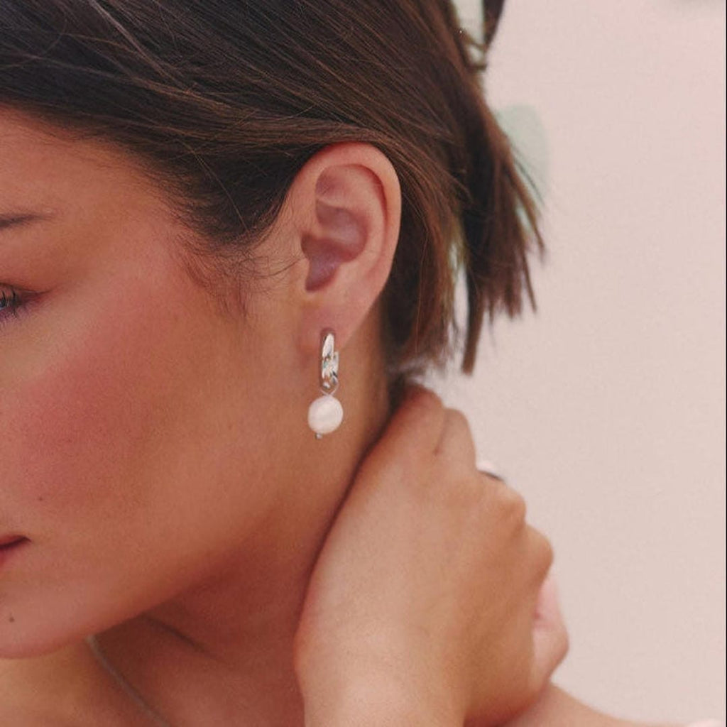 Pendientes de plata con perlas en forma de lágrima