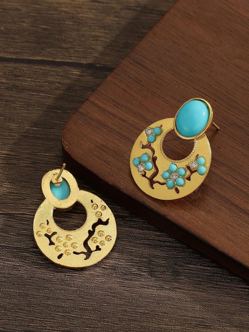 Pendientes vintage turquesa orientales