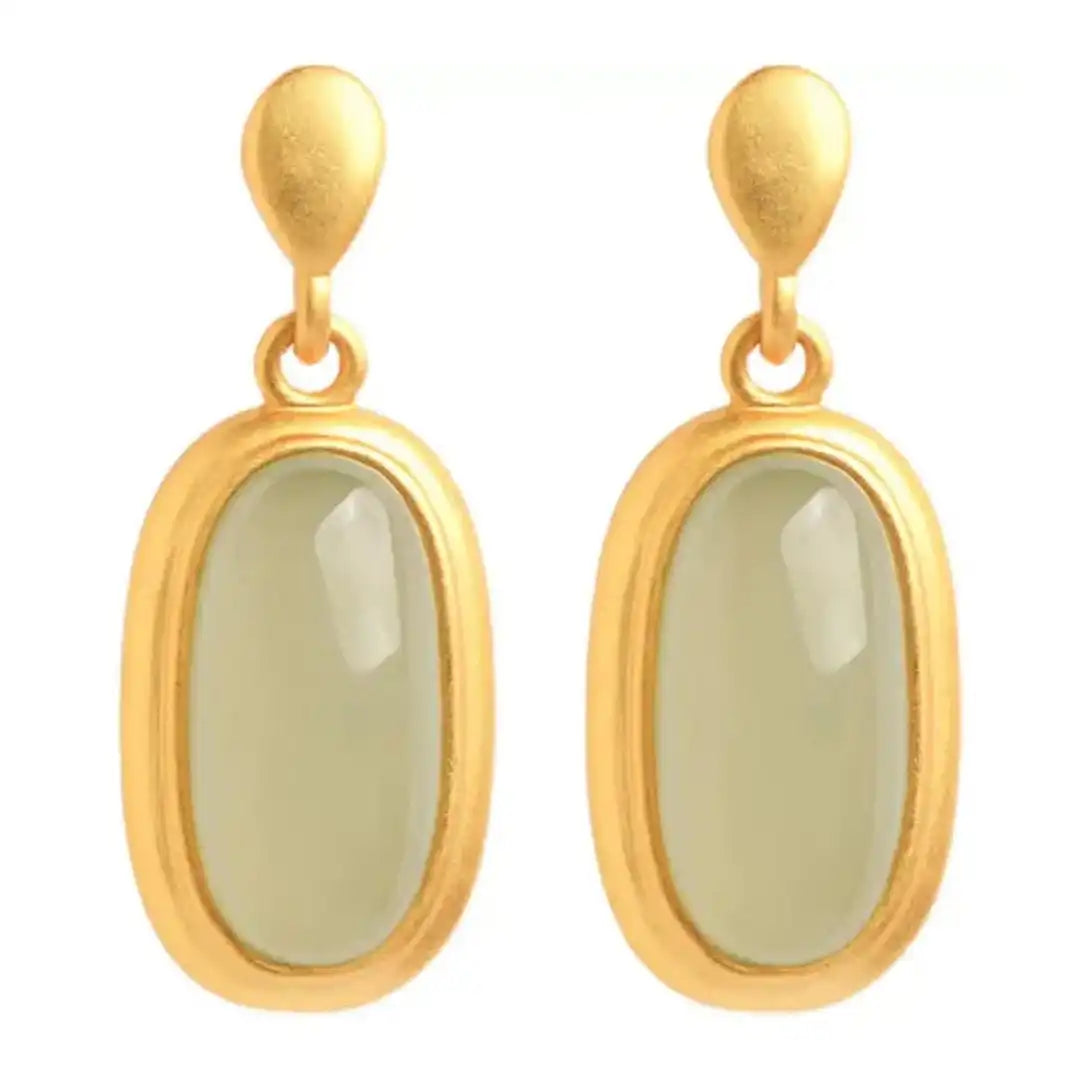 Pendientes retro de jade hetiano