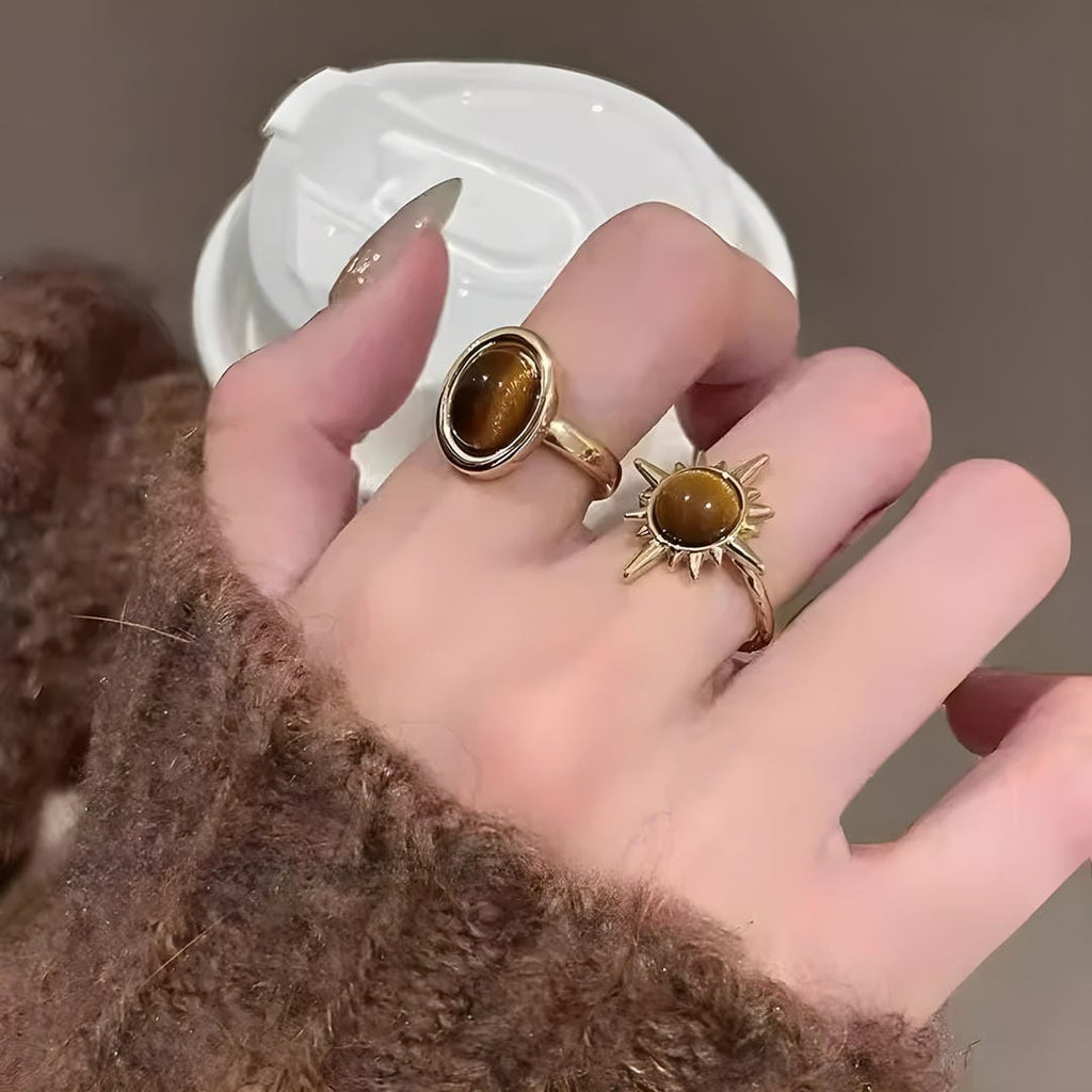 Set de tres anillos Solares Dorados