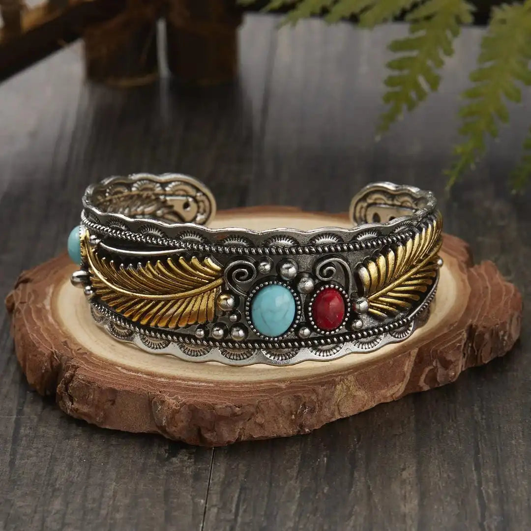 Pulsera Mesina Turquesa Plata Oro