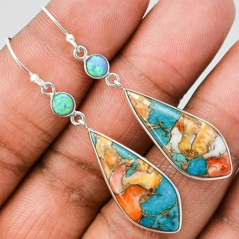 Pendientes colgantes retro multicolor