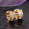 Pendientes de aro con circonitas y forma de mini baguette