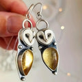 Pendientes Colgantes Búho Plateados Vintage