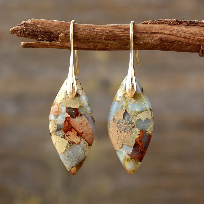 Pendientes colgantes de hoja