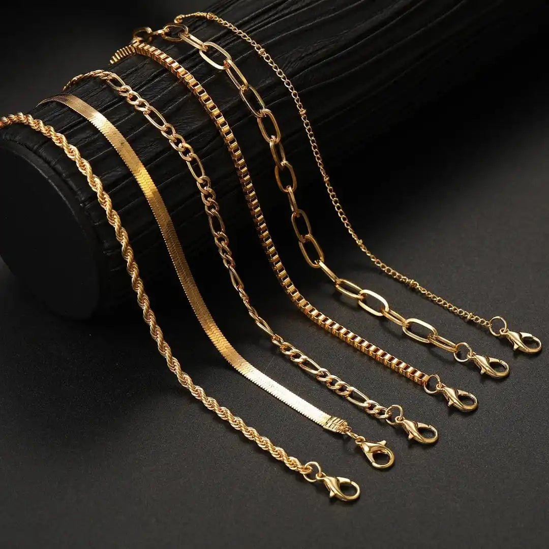 Set de pulseras estilo cubano retro bohemio