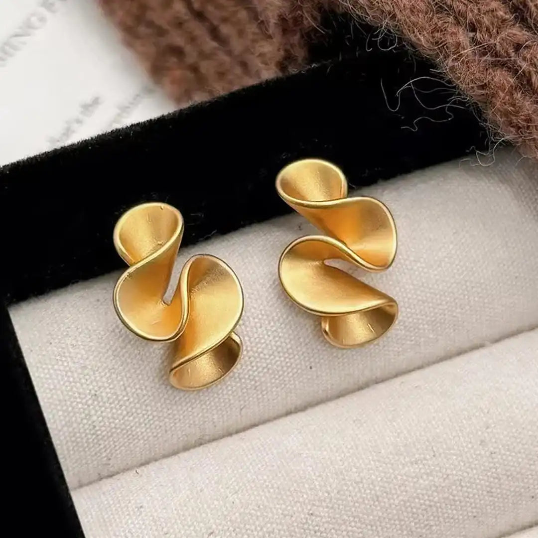 Pendientes de oro de plata esterlina con forma de flor
