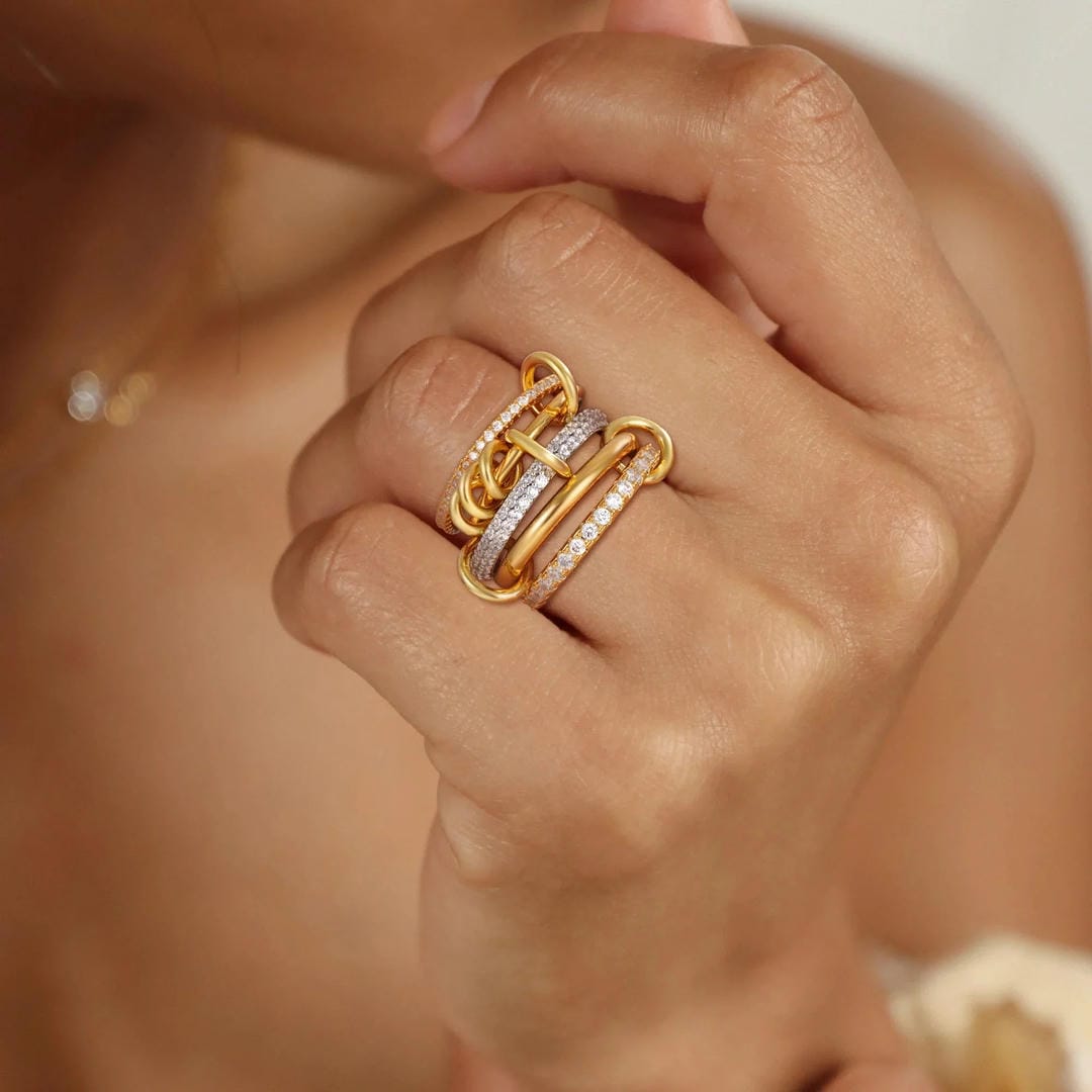 Anillo Blaise con Cristales Apilados