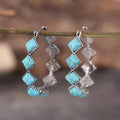 Pendientes de aro en U de turquesa vintage
