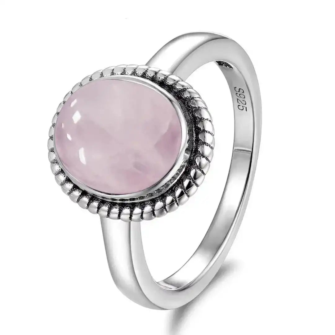 Anillo Ovalado de Cuerda Plateada Clásica