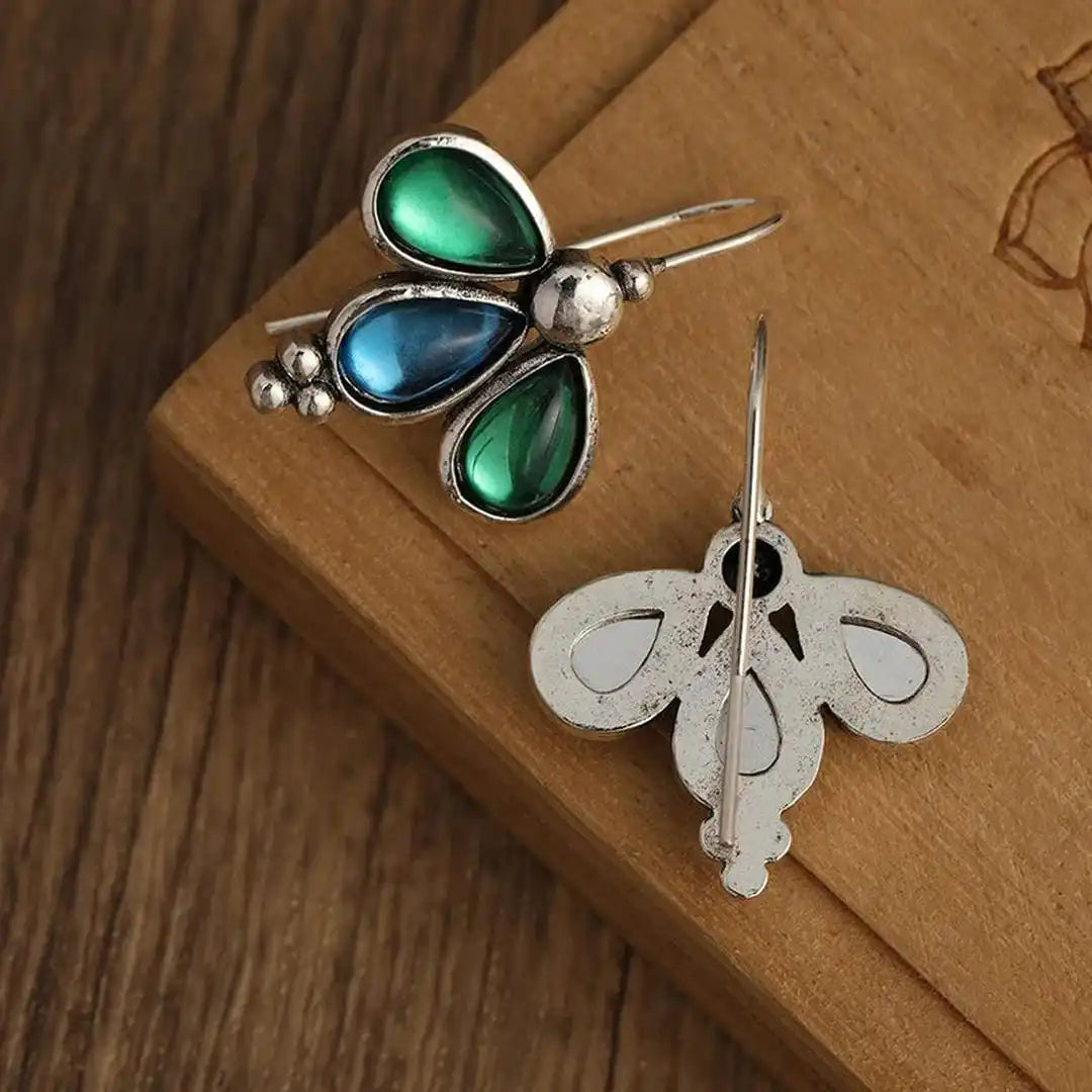 Pendientes de lágrima azul Ala Esmeralda
