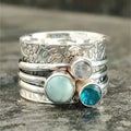 Anillo Bohemio de Plata Adornado