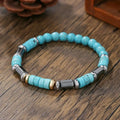 Pulsera bohemia de piedra turquesa con cuentas