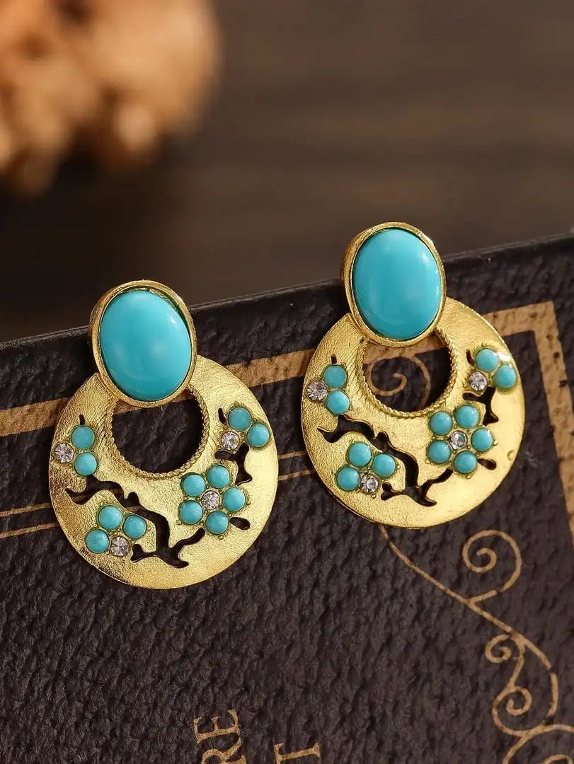 Pendientes vintage turquesa orientales