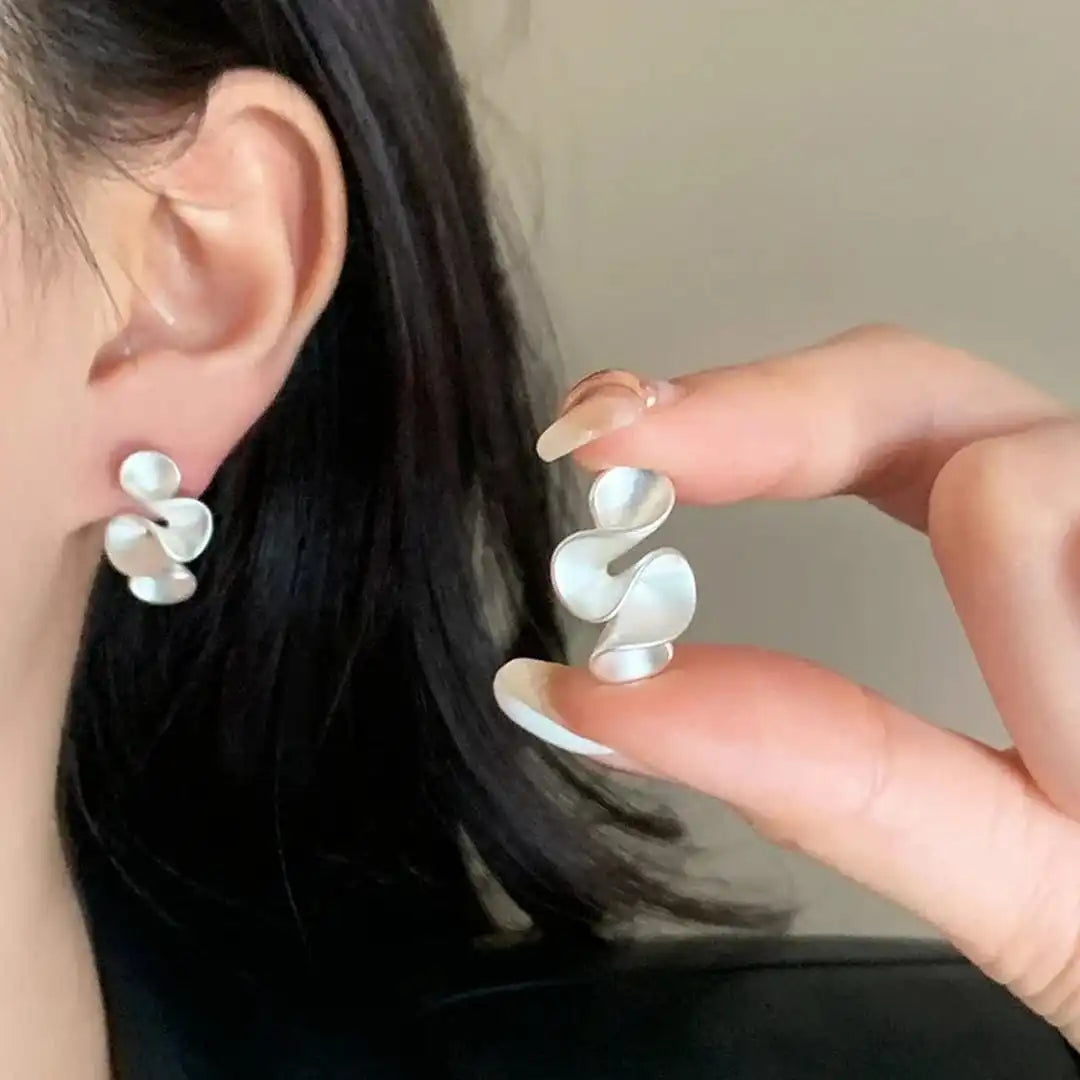 Pendientes de oro de plata esterlina con forma de flor
