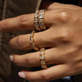 Juego de Anillos de Zirconia de Baguette Variado