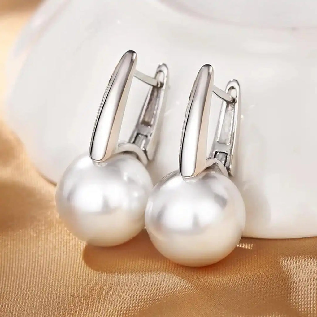 Pendientes vintage de perlas doradas