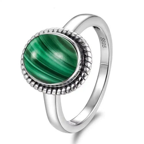 Anillo Ovalado de Cuerda Plateada Clásica