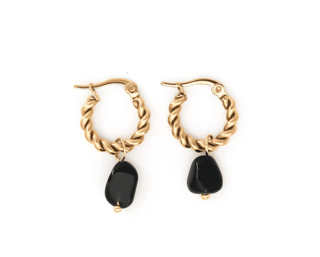 Pendientes Louane Twisted con piedra caída grácil