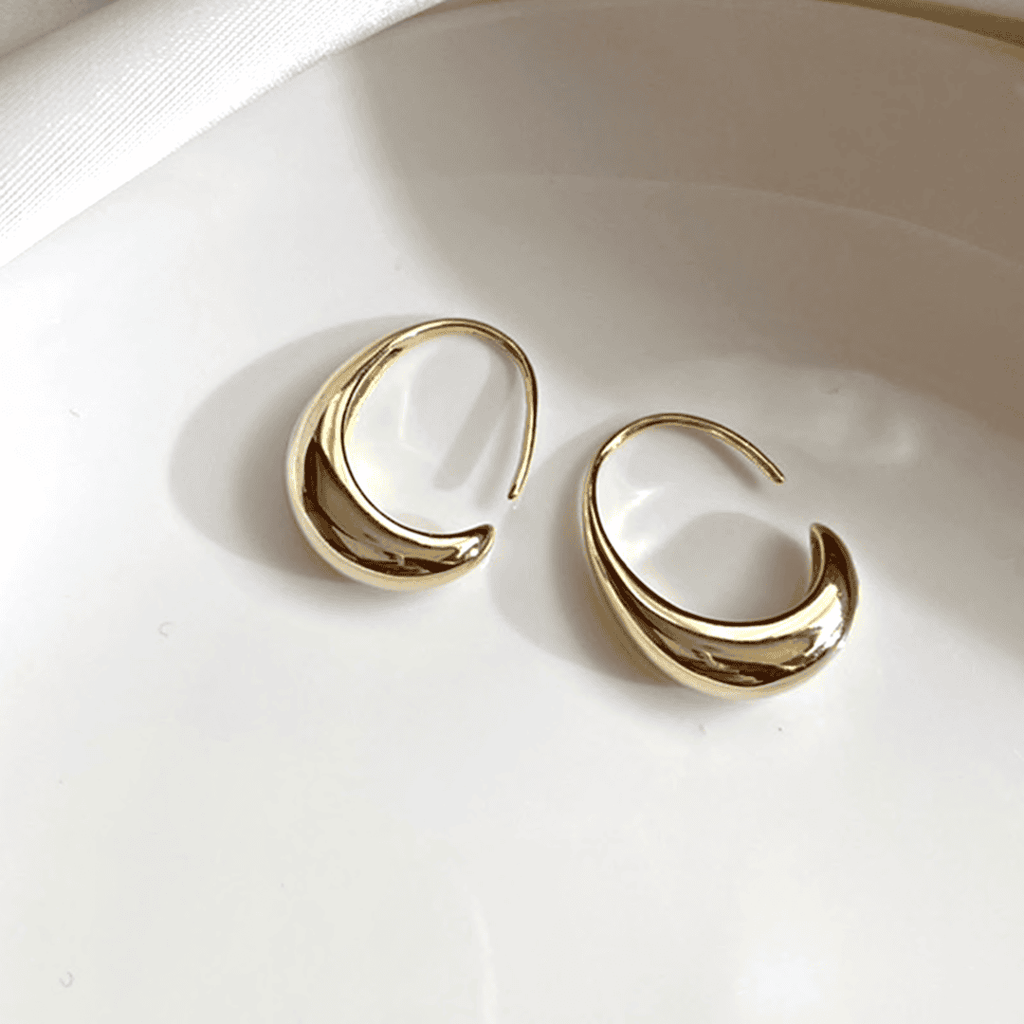 Pendientes de aro ovalados en oro y plata