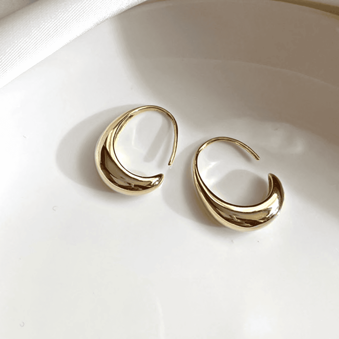 Pendientes de aro ovalados en oro y plata