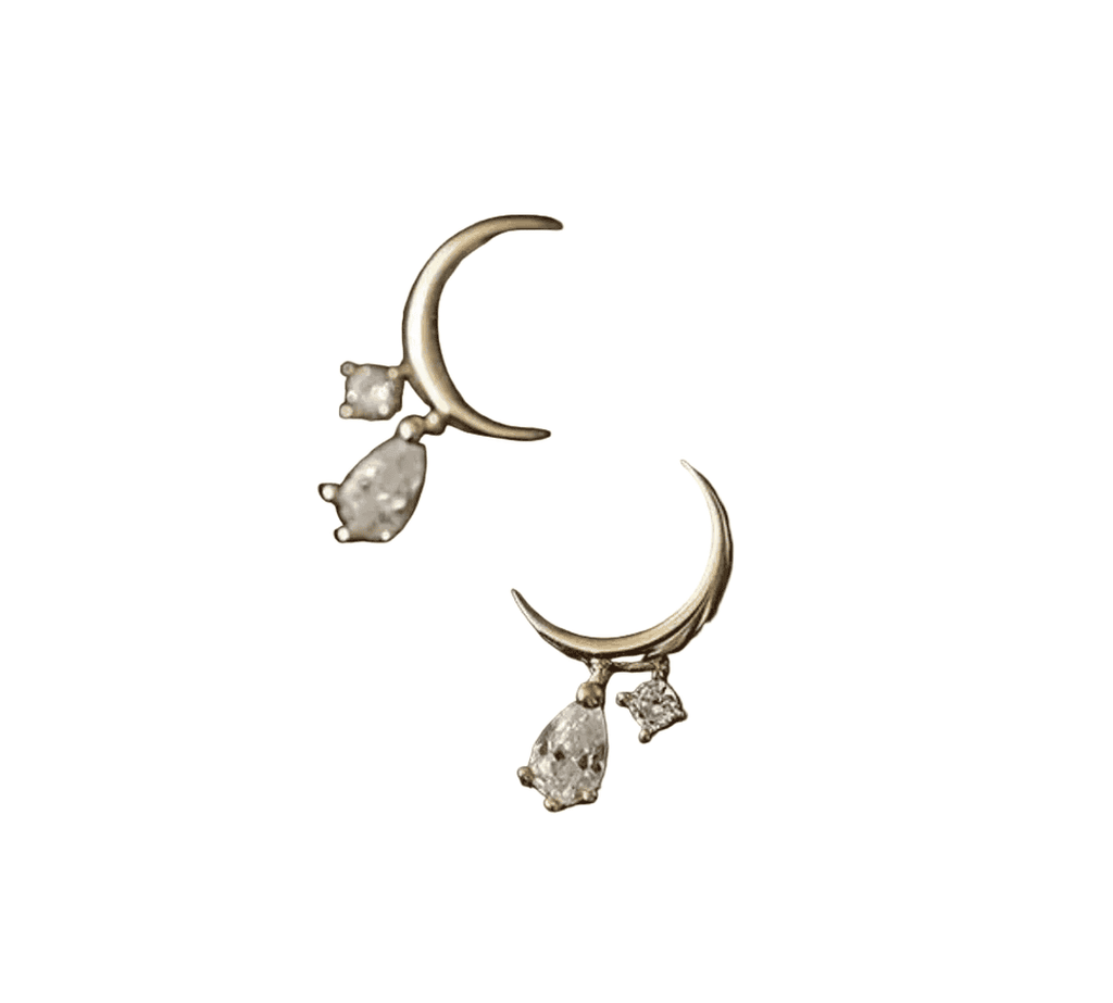 Pendientes de gota con media luna