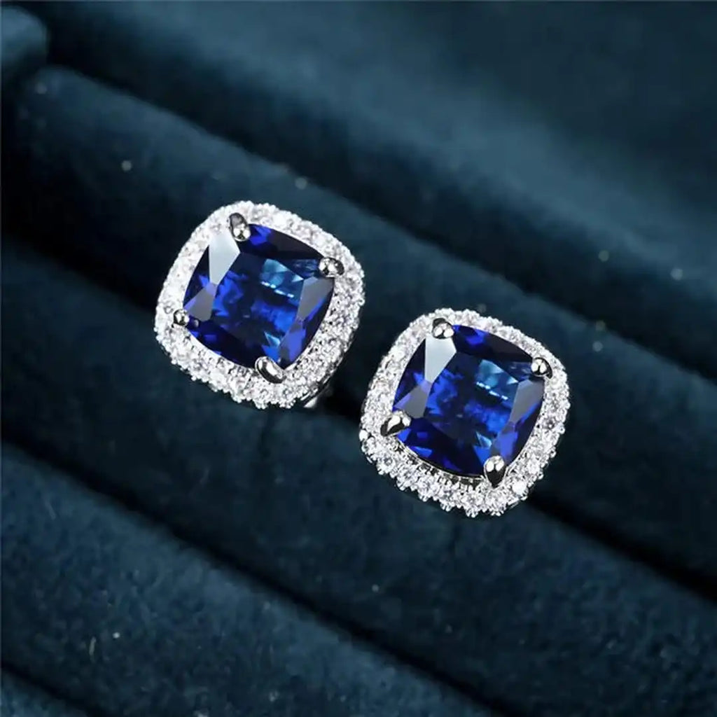 Pendientes de tachuela cuadrados Saphir