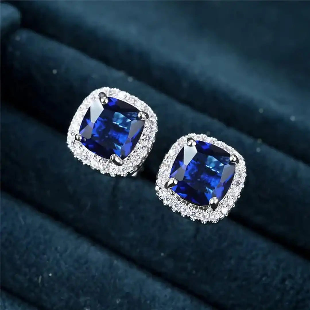 Pendientes de tachuela cuadrados Saphir