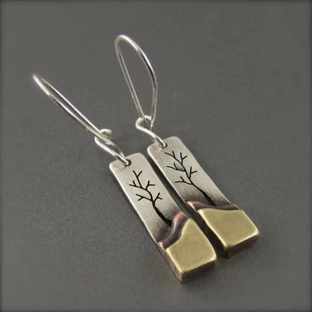 Pendientes Luna Hoja Vintage