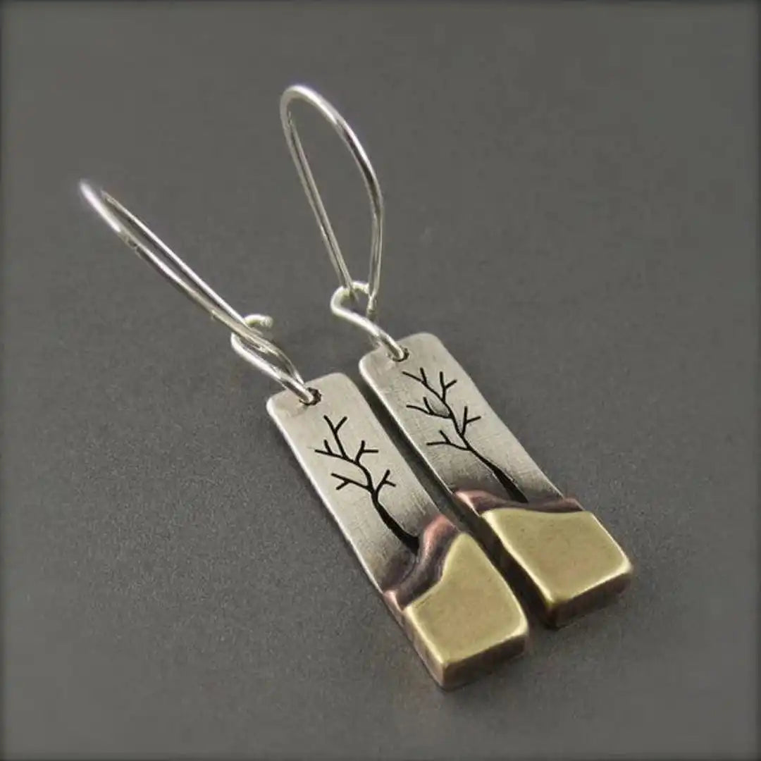 Pendientes Luna Hoja Vintage