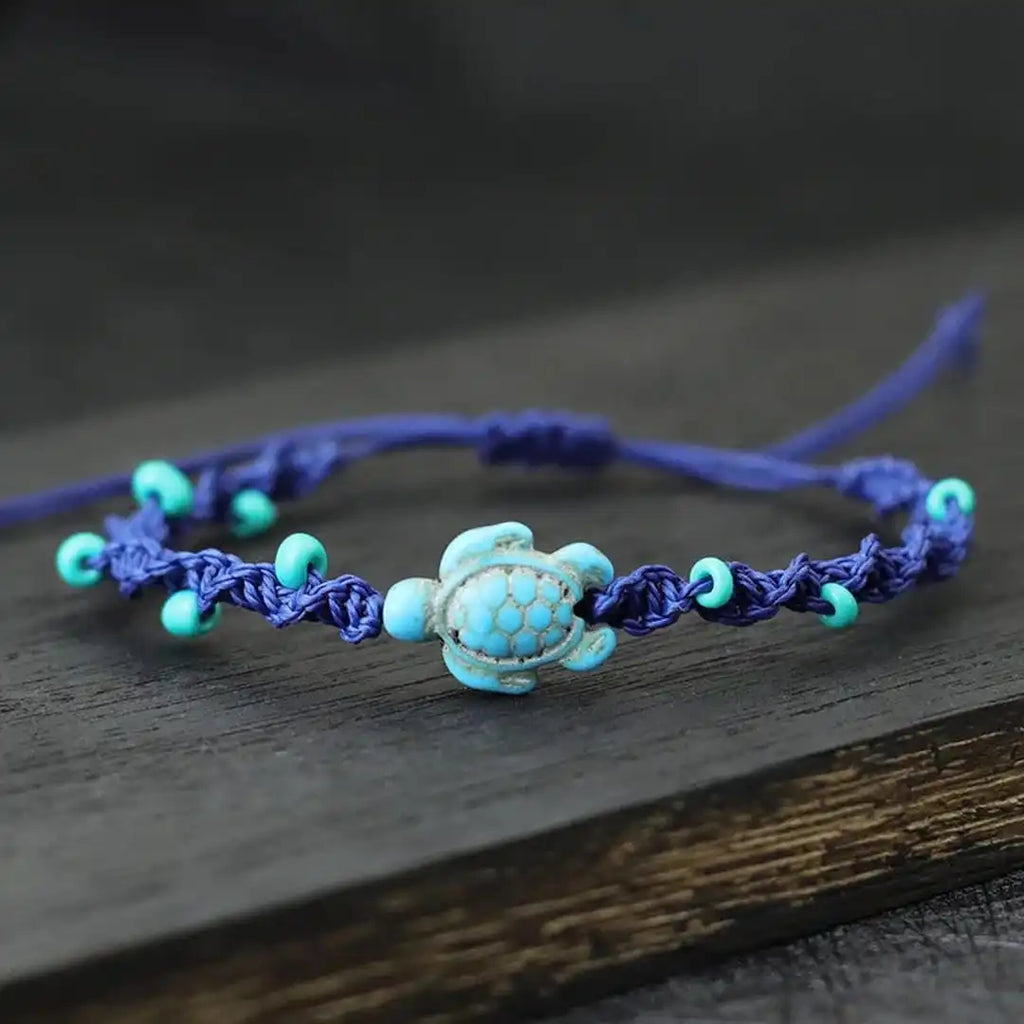 Pulsera de cuerda con abalorios Tortuga Bohemio