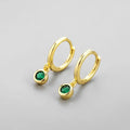 Pendientes de circonita verde brillante