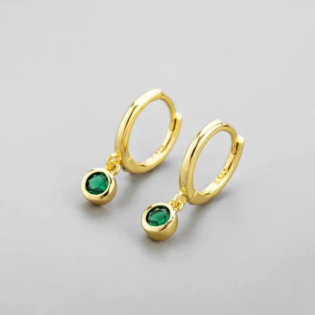 Pendientes de circonita verde brillante