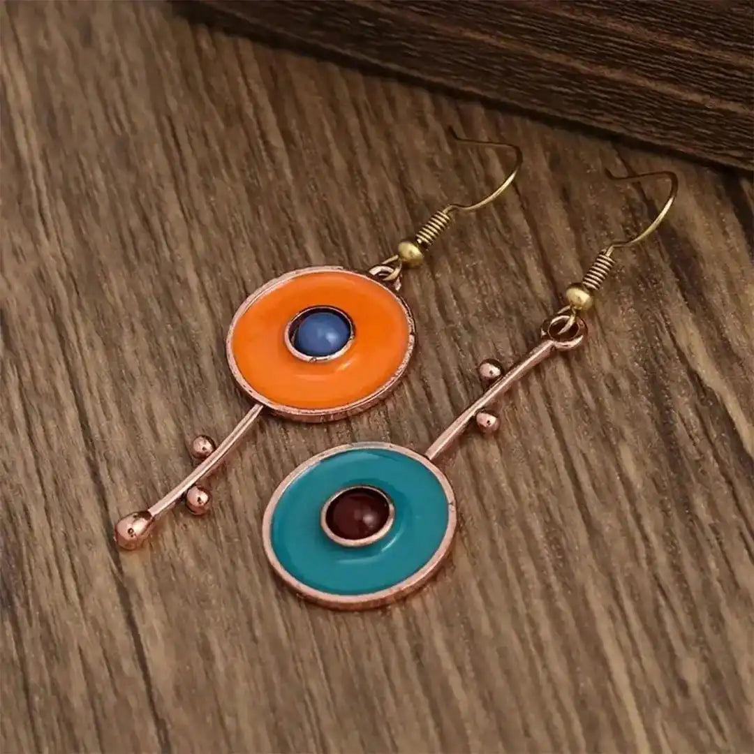 Pendientes de piedra color bronce antiguo