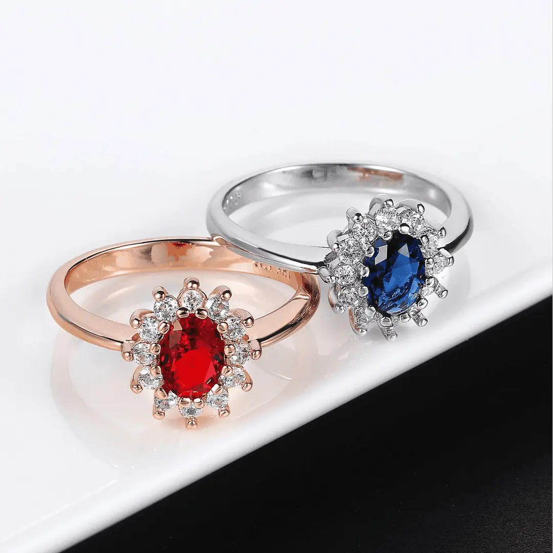 Anillo llamativo Halo de reliquia familiar