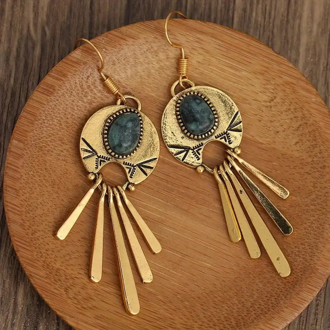 Pendientes largos bohemios retro