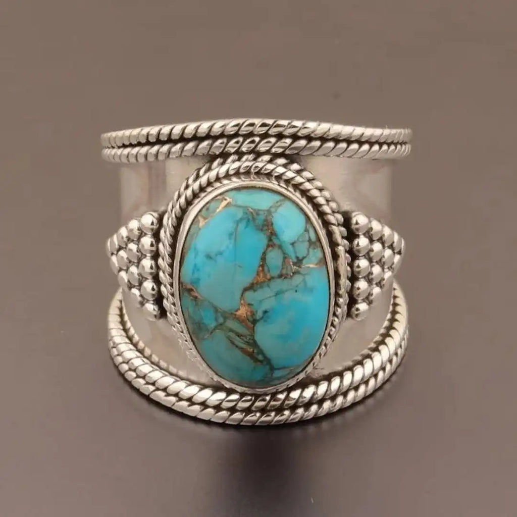 Anillo Retro Estilo Turquesa