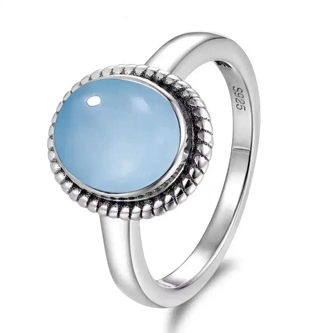 Anillo Ovalado de Cuerda Plateada Clásica