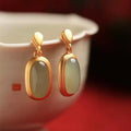 Pendientes retro de jade hetiano