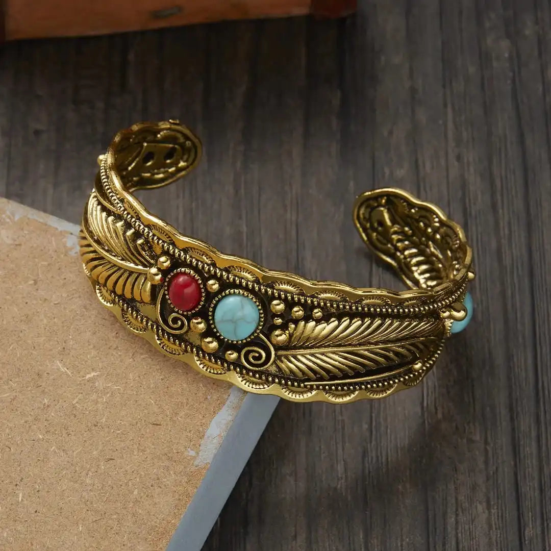 Pulsera Mesina Turquesa Plata Oro