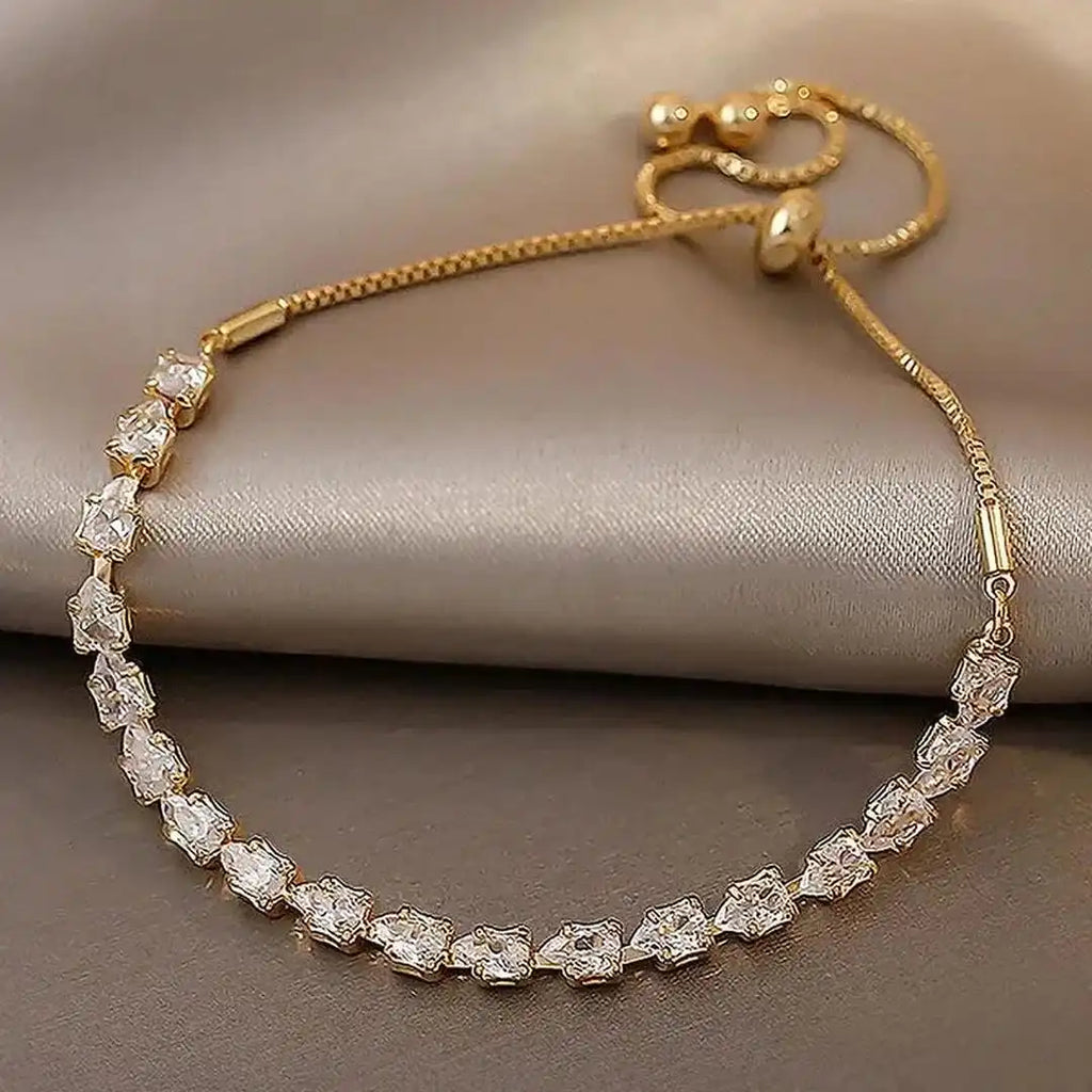 Pulsera ajustable de piedras geométricas