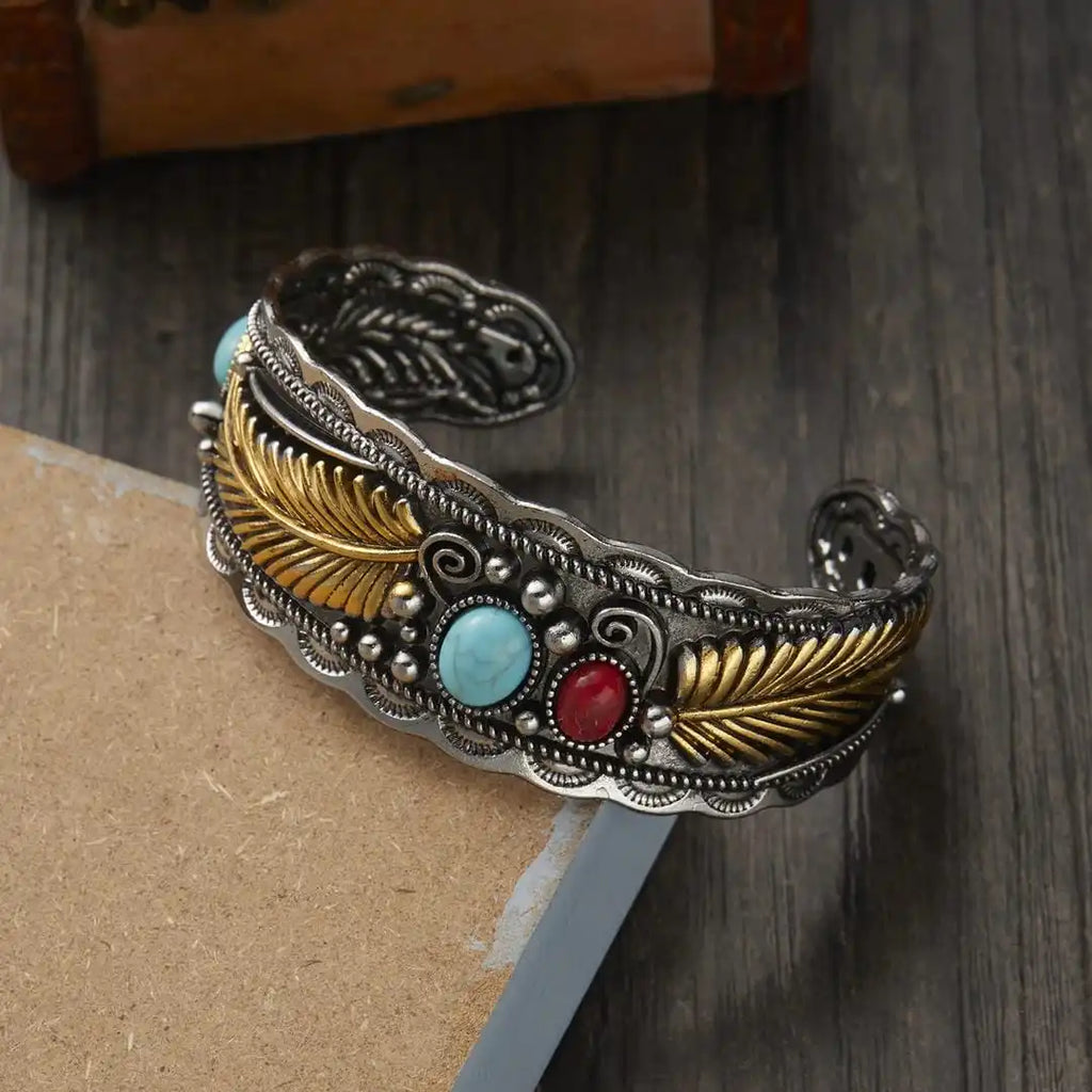 Pulsera Mesina Turquesa Plata Oro