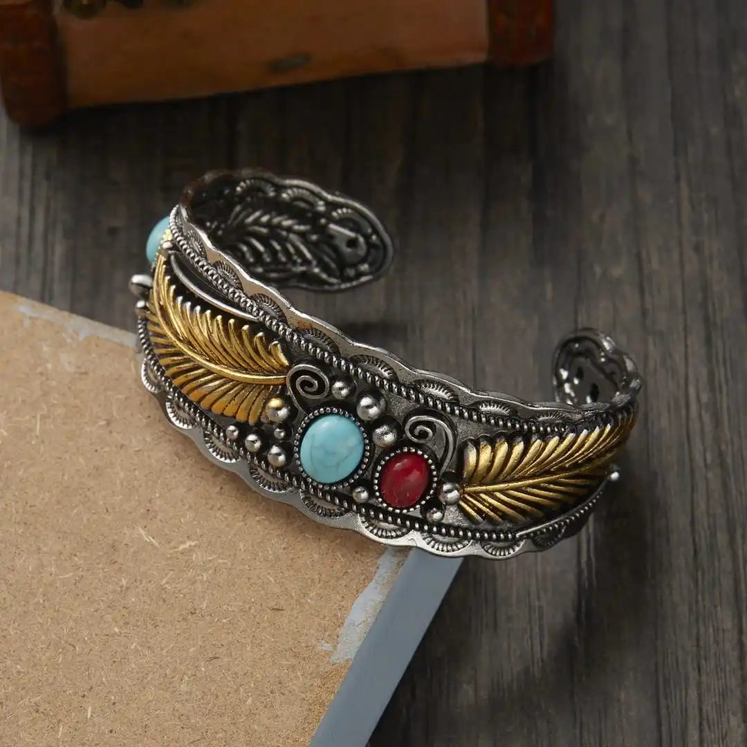 Pulsera Mesina Turquesa Plata Oro
