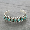 Pulsera de plata tibetana antigua con piedras