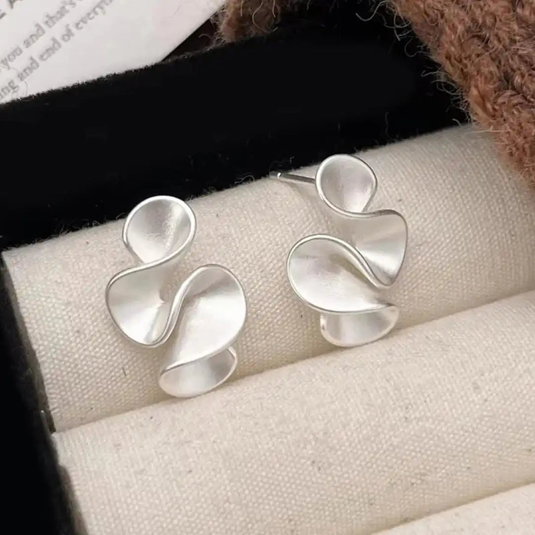 Pendientes de oro de plata esterlina con forma de flor
